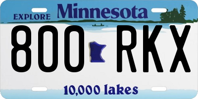 MN license plate 800RKX