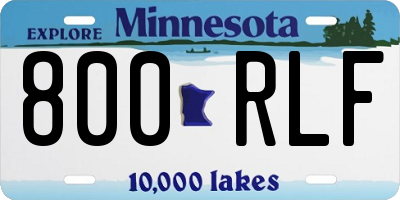 MN license plate 800RLF