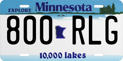 MN license plate 800RLG