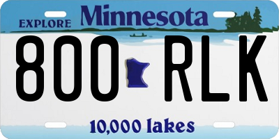 MN license plate 800RLK