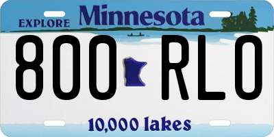 MN license plate 800RLO