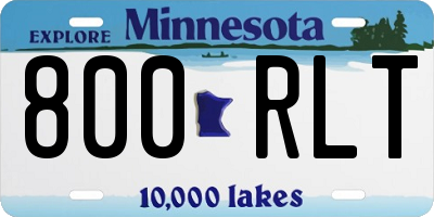 MN license plate 800RLT