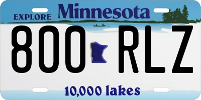 MN license plate 800RLZ