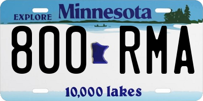 MN license plate 800RMA