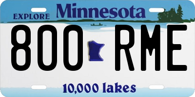 MN license plate 800RME