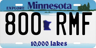 MN license plate 800RMF
