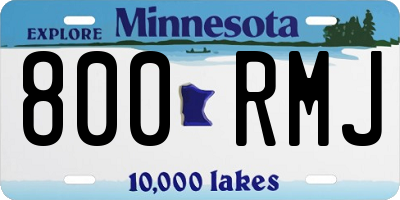 MN license plate 800RMJ