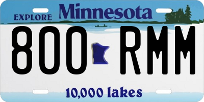 MN license plate 800RMM