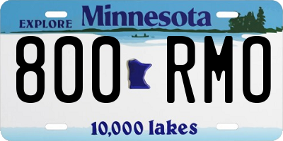 MN license plate 800RMO