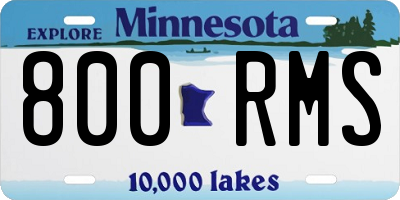 MN license plate 800RMS