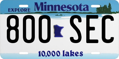 MN license plate 800SEC