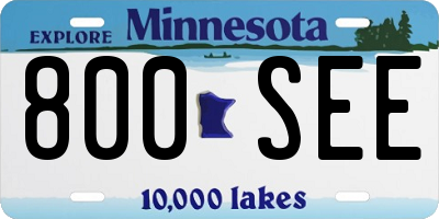 MN license plate 800SEE