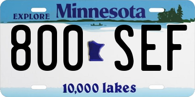 MN license plate 800SEF