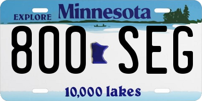 MN license plate 800SEG