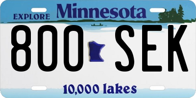 MN license plate 800SEK
