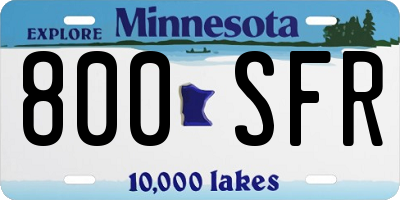 MN license plate 800SFR