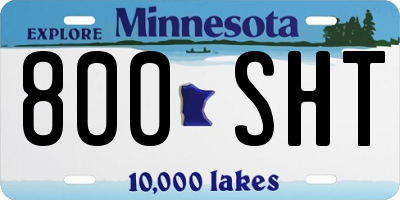 MN license plate 800SHT