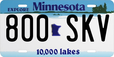 MN license plate 800SKV