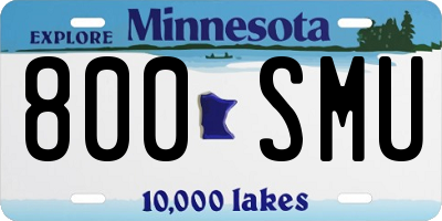 MN license plate 800SMU