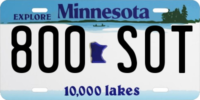 MN license plate 800SOT