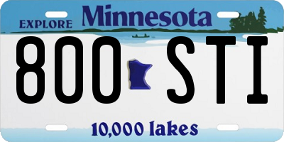 MN license plate 800STI