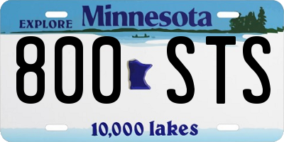MN license plate 800STS