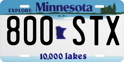 MN license plate 800STX