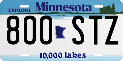 MN license plate 800STZ