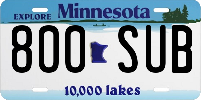MN license plate 800SUB