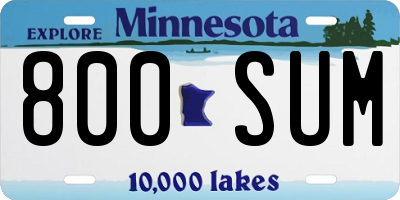 MN license plate 800SUM