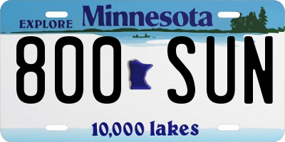 MN license plate 800SUN