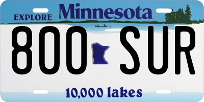 MN license plate 800SUR