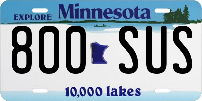 MN license plate 800SUS