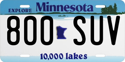 MN license plate 800SUV