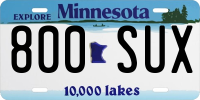 MN license plate 800SUX