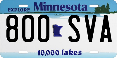 MN license plate 800SVA