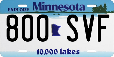 MN license plate 800SVF