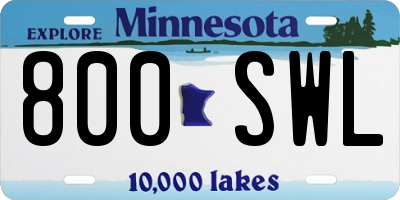 MN license plate 800SWL
