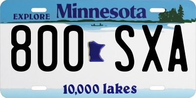 MN license plate 800SXA