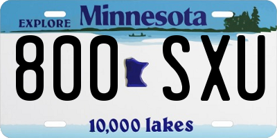 MN license plate 800SXU