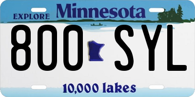 MN license plate 800SYL