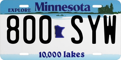 MN license plate 800SYW