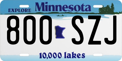 MN license plate 800SZJ
