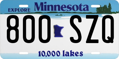 MN license plate 800SZQ