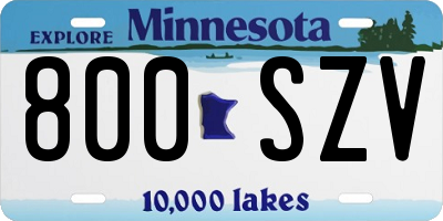 MN license plate 800SZV