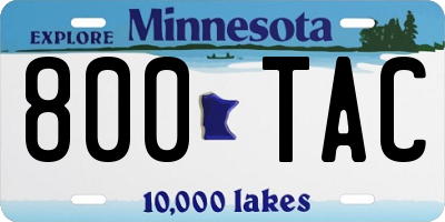 MN license plate 800TAC
