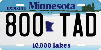 MN license plate 800TAD