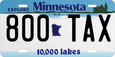 MN license plate 800TAX