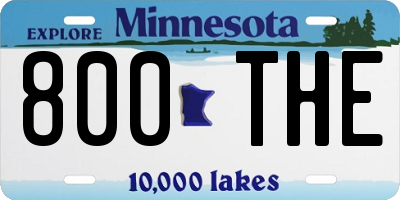 MN license plate 800THE
