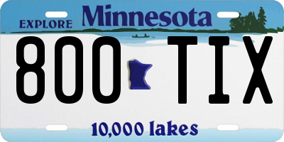 MN license plate 800TIX
